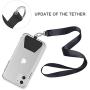 Phone Tether Tab, COCASES 2 Pack Update Phone Lasso Patch with Replacement Part for Smartphone Lanyard Safety Tether (Black)