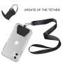 Phone Tether Tab, COCASES 2 Pack Update Phone Lasso Patch with Replacement Part for Smartphone Lanyard Safety Tether (Black)