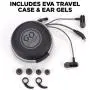 GOgroove AudiOHM RNF Durable Earbuds - Heavy Duty Headphones with Thick Aramid Fiber Reinforced Cable, in-Line Microphone, in-Ear Noise Isolation & Rugged Metal Driver Housing (Carbon Black)