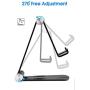 Foldable Phone Stand 2 Pack, Angle Height Adjustable Cell Phone Desk Holder, Portable Metal Aluminum, Mobile Phone Holder Cradle Dock with Non-Slip Base for iPhone, All Android Smartphone- Black