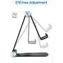 Foldable Phone Stand 2 Pack, Angle Height Adjustable Cell Phone Desk Holder, Portable Metal Aluminum, Mobile Phone Holder Cradle Dock with Non-Slip Base for iPhone, All Android Smartphone- Black