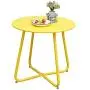 Grand patio Round Metal Side/End Table, Steel Patio Coffee Table for Bistro, Porch, Weather Resistant Outside Table Small (Yellow) Grand patio Round Metal Side/End Table, Steel Patio Coffee Table for Bistro, Porch, Weather Resistant Outside Table Small (Yellow)