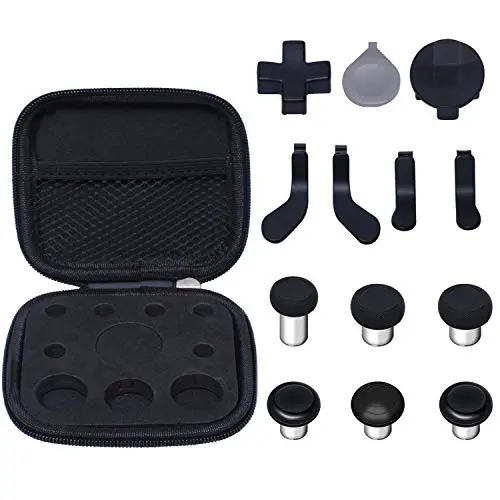 Podoy 13 in 1 Metal Thumbsticks for Compatible with Elite Series 2 Controller Xbox One Gaming Accessory Replacement Kit Parts D-Pads and Paddles with Tools Black Podoy 13 in 1 Metal Thumbsticks for Compatible with Elite Series 2 Controller Xbox One Gaming Accessory Replacement Kit Parts D-Pads and Paddles with Tools Black