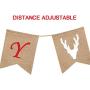 Merry Christmas Burlap Banners Garlands with Ribbon Bows for Xmas Party Decoration Photo Prop