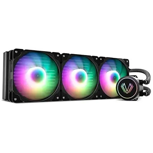 Vetroo V360 Black 360mm CPU Water Liquid Cooler AMD/Intel LGA1200 Ready All-in-One Cooling System w/Controller 3X 120mm ARGB Motherboard Sync Fans High Efficiency 360mm Radiator Vetroo V360 Black 360mm CPU Water Liquid Cooler AMD/Intel LGA1200 Ready All-in-One Cooling System w/Controller 3X 120mm ARGB Motherboard Sync Fans High Efficiency 360mm Radiator