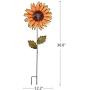 Attraction Design Flower Garden Stake Decorative Flower Yard Stake, Sunflower Decor Metal Yard Art Decor Outdoor Garden Decoration for Patio Porch Lawn Pathway Backyard 12.2'' W x 1'' D x 36'' H