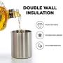 Whiskey Glass Set of 2 Stainless Steel Scotch Glasses, 10oz, Unique Gift for Men. Unbreakable, No Metal Taste, Thermally Insulated