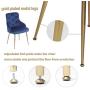 FCQuality Velvet Vanity Chair with Tufted Back Gold Metal Legs Dining Chair Mid Century Modern Upholstered Accent Desk Chair for Living Room Home Office Bedroom, Cobalt/Royal Blue
