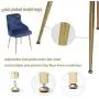 FCQuality Velvet Vanity Chair with Tufted Back Gold Metal Legs Dining Chair Mid Century Modern Upholstered Accent Desk Chair for Living Room Home Office Bedroom, Cobalt/Royal Blue