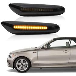 CDG 2PCS LED Side Marker Light Turn Signal Light for BMW 1/3 Series E90 E91 E92 E93 E81 E82 E83 E84 Side Smoke