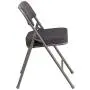 Flash Furniture HERCULES Series Premium Curved Triple Braced & Double Hinged Gray Fabric Metal Folding Chair
