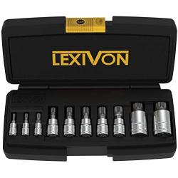 LEXIVON XZN Triple Square Spline Bit Socket Set, Premium S2 Alloy Steel | 10-Piece European Style M4 - M18 Set | Enhanced Storage Case (LX-145)