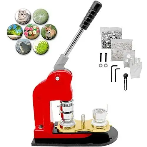 Button Maker, 58mm, Button Maker Machine, 2-1/4 Inch, Red with 200 PCS Button Parts and Circle Cutter (2-1/4inch) Button Maker, 58mm, Button Maker Machine, 2-1/4 Inch, Red with 200 PCS Button Parts and Circle Cutter (2-1/4inch)