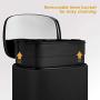 HEMBOR 13.2 Gallon(50L) Trash Can, Stainless Steel Rectangular Garbage Bin with Lid and Inner Bucket, Silent Open and Close Dustbin with Durable Pedal, Suit for Home Office Indoor Outdoor, Black