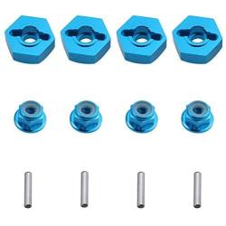 Hobbypark 12mm Aluminum Wheel Hex Drive Hub Adaptor (4P) & M4 Locknut (4P) RC Model Car Parts Blue