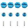 Hobbypark 12mm Aluminum Wheel Hex Drive Hub Adaptor (4P) & M4 Locknut (4P) RC Model Car Parts Blue