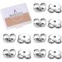 BEADNOVA 925 Sterling Silver Earring Backs for Studs Locking Earring Backs Hypoallergenic Earring Backings Replacement Secure Earring Backs for Posts (12 Pieces)