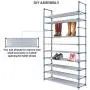 Camabel 10 Tiers Shoe Rack Stackable Narrow Expandable For 60 Pairs Shoe Non-Woven Fabric Shoe Storage Organizer Cabinet Tower Shelf Space Saving DIY Assembly No Tools Required Hold High Heeled Flat