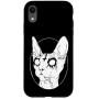 iPhone XR Black Death Metal Sphynx Cat Goth Phone Case