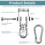 Newtion Innovative 1100 LB Capacity 2 PCS Stainless Steel 304 Heavy Duty Swing Hangers & Snap Hooks for Concrete Wooden Sets Trapeze Yoga Swingset Hammock Swing