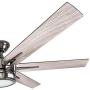 Honeywell Ceiling Fans 51035-01Kaliza Modern LED Ceiling Fan with Remote Control, 6 Blade Large 56'', Gun Metal 52''