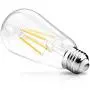 Dimmable Ascher Vintage LED Edison Bulbs, 6W, Equivalent 60W, 700lm, Warm White 2700K, ST58 Antique LED Filament Bulbs, E26 Medium Base, Clear Glass, Pack of 6