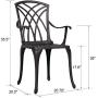 Nuu Garden 5-Piece Table Set with Umbrella Hole All-Weather Outdoor Cast Aluminum Dining Set for Patio, Garden, Backyard, Balcony, Lawn, 1 Table and 4 Chairs-Antique Bronze