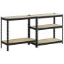 EDSAL UR185P-BLK Black Steel Heavy Duty 5-Shelf Shelving Unit, 4000lbs Capacity, 36'' Width x 72'' Height x 18'' Depth
