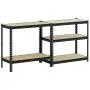 EDSAL UR185P-BLK Black Steel Heavy Duty 5-Shelf Shelving Unit, 4000lbs Capacity, 36'' Width x 72'' Height x 18'' Depth