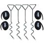 Heavy Duty Trampoline Anchor Kit - with Mental Buckles N Extra Durable Straps- Set of 4