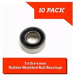 10 PACK 5x11x4mm Rubber Shielded Ball Bearings MR115-2RS - Apex RC Products #1925R