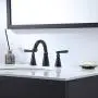 Ufaucet Commercial Antique 2 Handle Widespread Oil Rubbed Bronze Bathroom Faucet, 3 Holes 8 Inch Black Bathroom Vanity Lavatory Faucets Ufaucet Commercial Antique 2 Handle Widespread Oil Rubbed Bronze Bathroom Faucet, 3 Holes 8 Inch Black Bathroom Vanity Lavatory Faucets