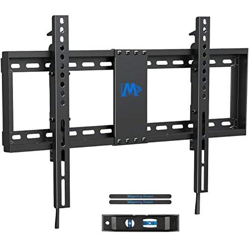 Mounting Dream TV Wall Mount TV Bracket with Leveling Design for 37-70 inch TVs, Fixed TV Mount with Max VESA 600x400mm Weight up to 132 LBS, Low Profile TV Wall Mounts Fit 16'', 18'', 24'' Wood Studs