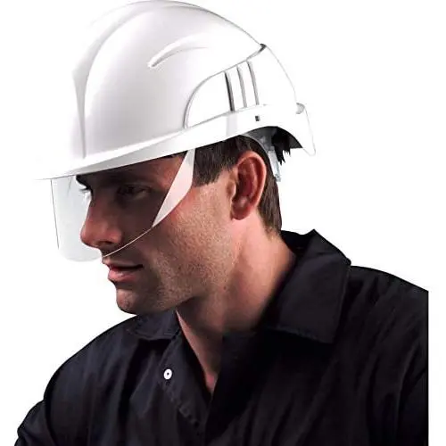 Centurion Vision Plus ABS Helmet w/ Integrated Retractable Visor/Safety Glasses. Lightweight Design with Ratchet Headband - White Centurion Vision Plus ABS Helmet w/ Integrated Retractable Visor/Safety Glasses. Lightweight Design with Ratchet Headband - White