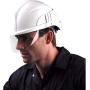 Centurion Vision Plus ABS Helmet w/ Integrated Retractable Visor/Safety Glasses. Lightweight Design with Ratchet Headband - White