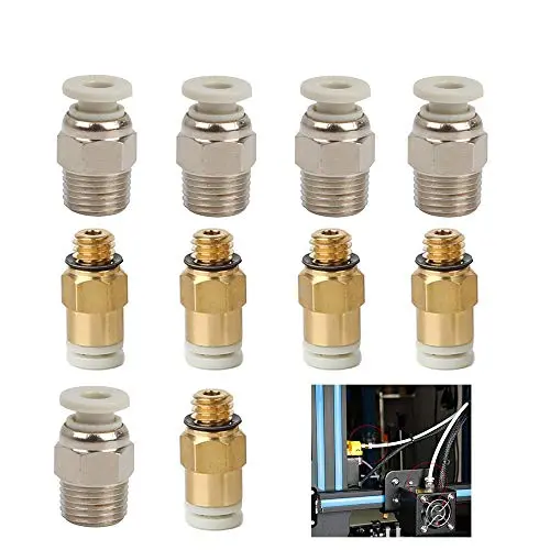 Creality Original 3D Printer Straight PC4-M6 Pneumatic Fitting Push to Connect + PC4-01 Quick in Fitting for CR-10,10S,S4,S5, CR-10S Pro,Ender 3,Ender 3 Pro Series Printer (Pack of 10) Creality Original 3D Printer Straight PC4-M6 Pneumatic Fitting Push to Connect + PC4-01 Quick in Fitting for CR-10,10S,S4,S5, CR-10S Pro,Ender 3,Ender 3 Pro Series Printer (Pack of 10)
