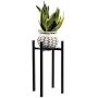 Sunnyglade Plant Stand Metal Potted Plant Holder Sturdy, Galvanized Steel Pot Stand with Stylish Mid-Century Design, Medium for Indoor, Outdoor House, Garden & Patio (15'' High)