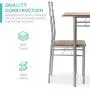 Best Choice Products 5-Piece 4ft Modern Wooden Kitchen Table Dining Set w/Metal Legs, 4 Chairs - Brown/Silver