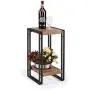 FIVEGIVEN Accent Side Table for Small Spaces End Table Rustic Industrial Metal Brown 21.9 Inch FIVEGIVEN Accent Side Table for Small Spaces End Table Rustic Industrial Metal Brown 21.9 Inch