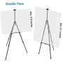 Artify 73 Inches Double Tier Easel Stand, Adjustable Height from 22-73”, 3 in 1, Aluminum Tripod for Painting and Display with an Environmental Friendly Carrying Bag and Spare Parts (2-Pack, Black)