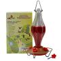 Hummingbird Feeder Durable Metal & Bottle Antique Glass Attract More Hummers to Your House & Outdoor Garden Features 4 Red Flower Feeding Ports It Has 13 Ounces Capacity
