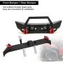 Tbest RC Car Bumper, Metal Front Rear Bumper Spare Parts for SCX10 TRX4 D90 1/10 RC Car