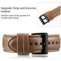 BRG Leather Bands Compatible with Apple Watch Band 44mm 42mm 40mm 38mm, Men Women Replacement Genuine Leather Strap for iWatch SE Series 6 5 4 3 2 1, Brown Band/Black Adapter, 40mm 38mm