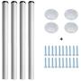 28-inch Adjustable Metal Table Legs, Suitable for Office Desks, Dining Tables & Chairs, Furniture, or 4-Piece Sets（White）