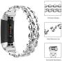 Wearlizer Compatible with Fitbit Charge 3 / Fitbit Charge 4 Bands for Women Metal Replacement Fit Bit Charge 3/4 hr Band Accessories Strap Bracelet Bangle Silver Rose Gold Black