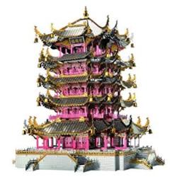 Microworld J058 Wuhan Yellow Crane Tower Model Building Kits Toys China Famous Architecture DIY 3D Metal Puzzle Jigsaw Laser Cut Brain Teaser Puzzles