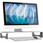 Mount-It! Aluminum Monitor Stand for iMac - Wide Unibody Monitor Riser - Metal Monitor Stand Desktop Organizer with Keyboard Storage - Universal Desktop Monitor Riser for PC, iMac, MacBook, Laptop