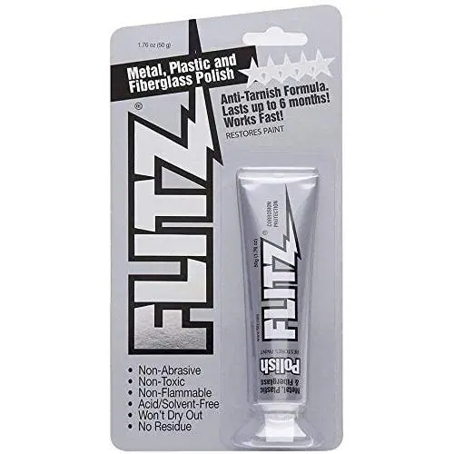 Flitz Multi-Purpose Polish and Cleaner Paste for Metal, Plastic, Fiberglass, Aluminum, Jewelry, Sterling Silver: Great for Headlight Restoration + Rust Remover, Made in the USA Flitz Multi-Purpose Polish and Cleaner Paste for Metal, Plastic, Fiberglass, Aluminum, Jewelry, Sterling Silver: Great for Headlight Restoration + Rust Remover, Made in the USA