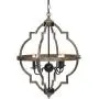 KingSo Pendant Light 4 Light Rustic Metal Chandelier 27.5 Oil Rubbed Bronze Finish Wood Texture Industrial Ceiling Hanging Light Fixture for Indoor Kitchen Island Dining Living Room Farmhouse