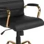 Flash Furniture Mid-Back Black LeatherSoft Executive Swivel Office Chair with Gold Frame and Arms Flash Furniture Mid-Back Black LeatherSoft Executive Swivel Office Chair with Gold Frame and Arms